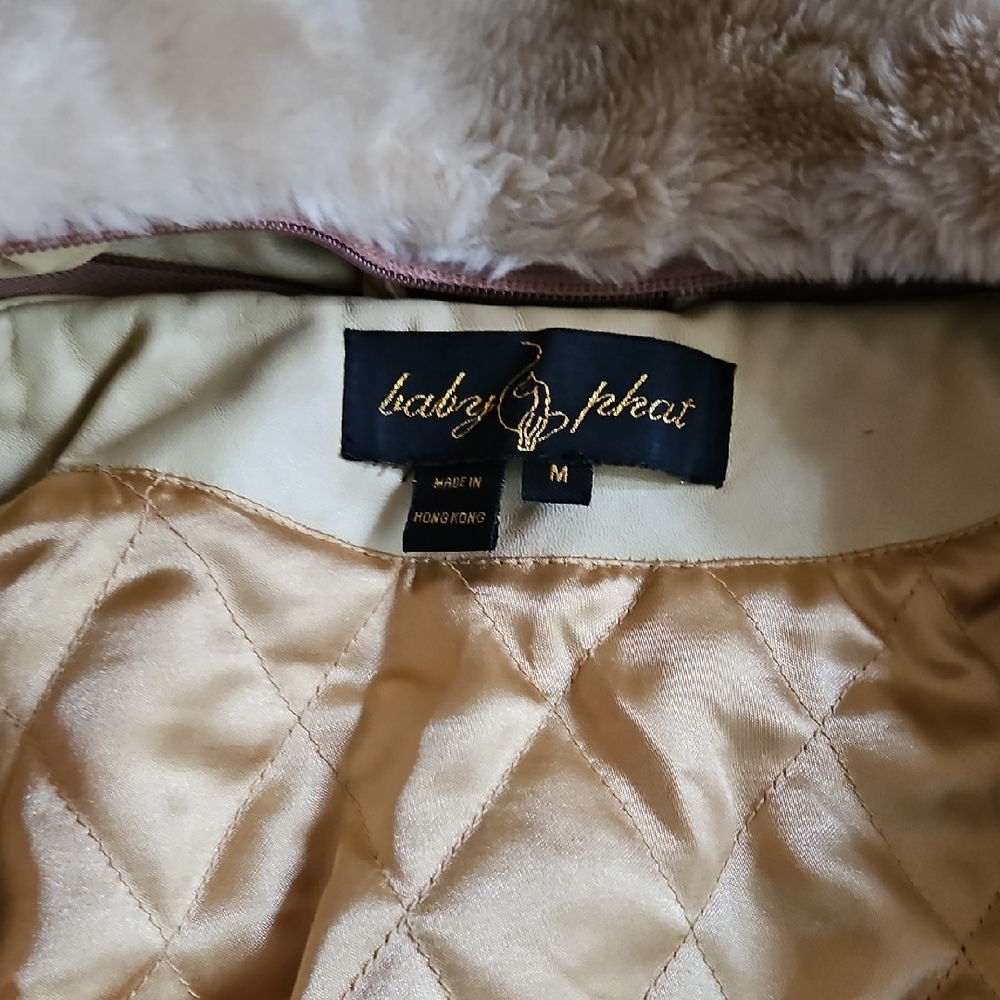 Baby Phat Satin Quilted Jacket in Gold